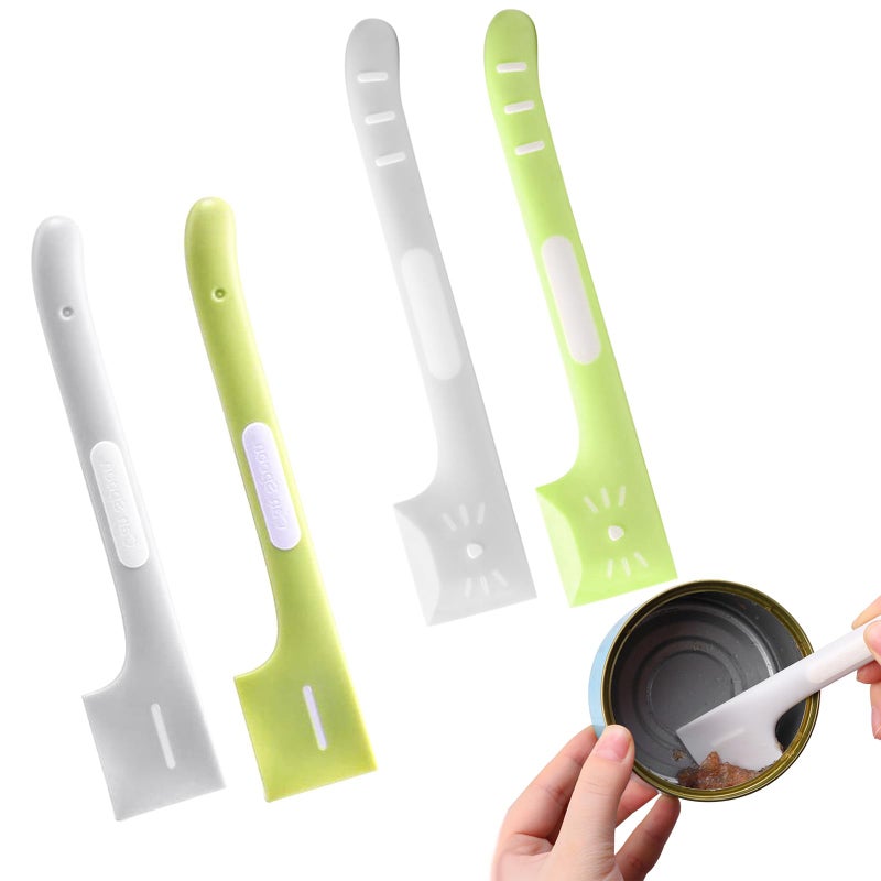 DonLeeving 4 Pack Pet Supplies - Can Food Mixing Spoons, Canned Scoop for Cat & Dog Feeding, Wet Food Storage (Green + Gray) - Image 1