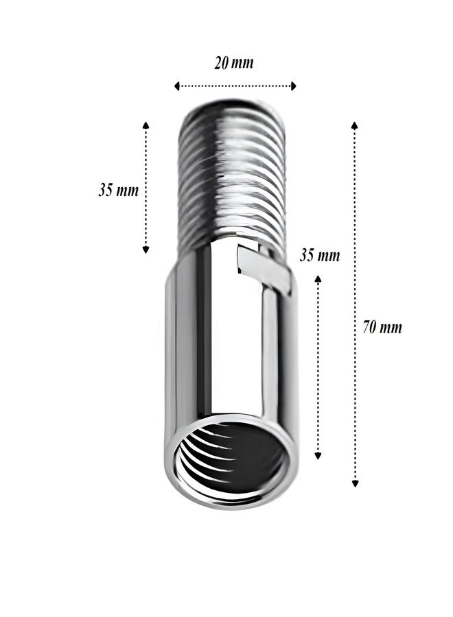 NEW WARE CP Brass Extension Nipple 3 Inch | Chrome Finish Plumbing Connector Fitting 15 mm (1/2 Inch) | Pack of 2 - Image 2