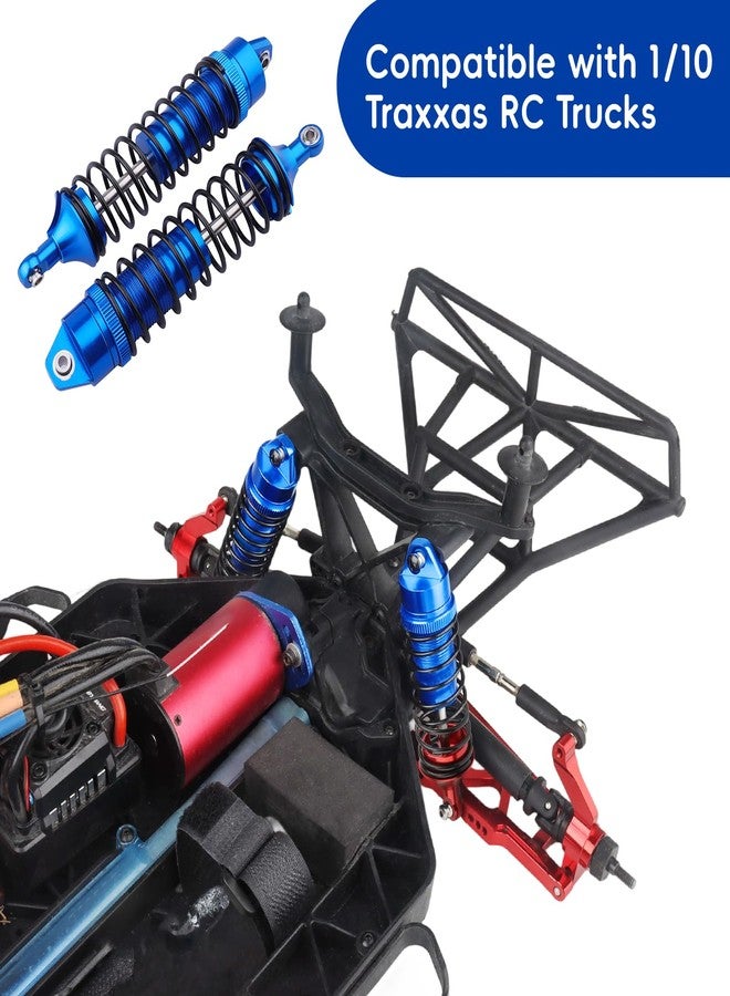 Hobbyfire All Metal Aluminum RC Shocks Absorber Damper Upgrades Parts for 1/10 Traxxas Slash 4X4 Rustler VXL 4X4 Stampede 4X4 Hoss 4X4 RC Truck Replace 5862, 4PCS (Navy Blue) - Image 5