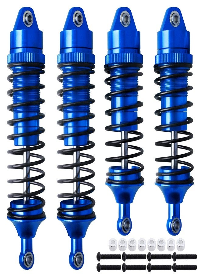 Hobbyfire All Metal Aluminum RC Shocks Absorber Damper Upgrades Parts for 1/10 Traxxas Slash 4X4 Rustler VXL 4X4 Stampede 4X4 Hoss 4X4 RC Truck Replace 5862, 4PCS (Navy Blue) - Image 1