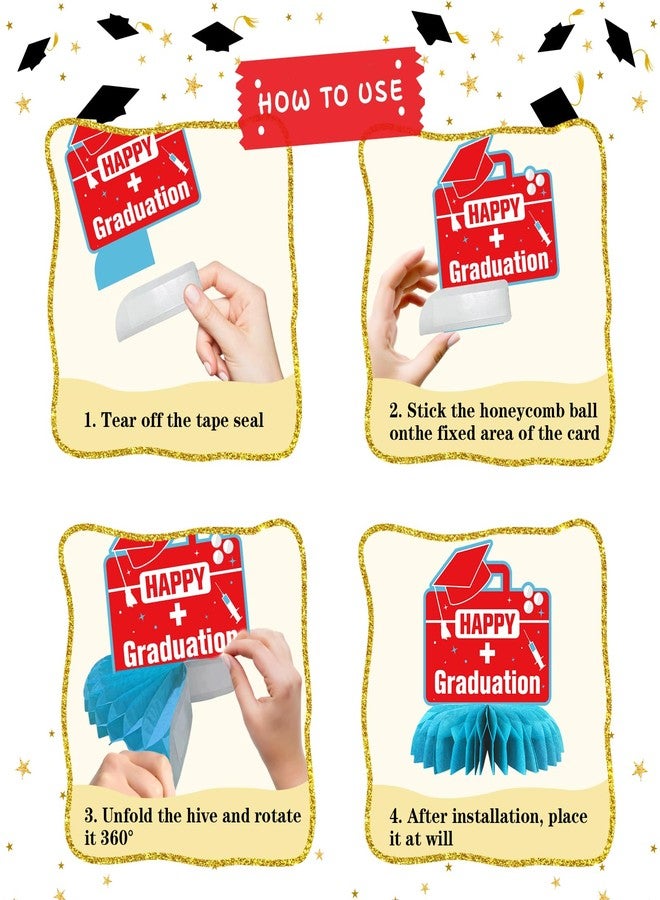 INNORU Doctor Graduation Table Honeycomb Centerpieces, Congrats Doctor Grad Party Table Toppers Med School Graduation Decoration Supplies Medical Theme Table Centerpieces 9 PCS - Image 4