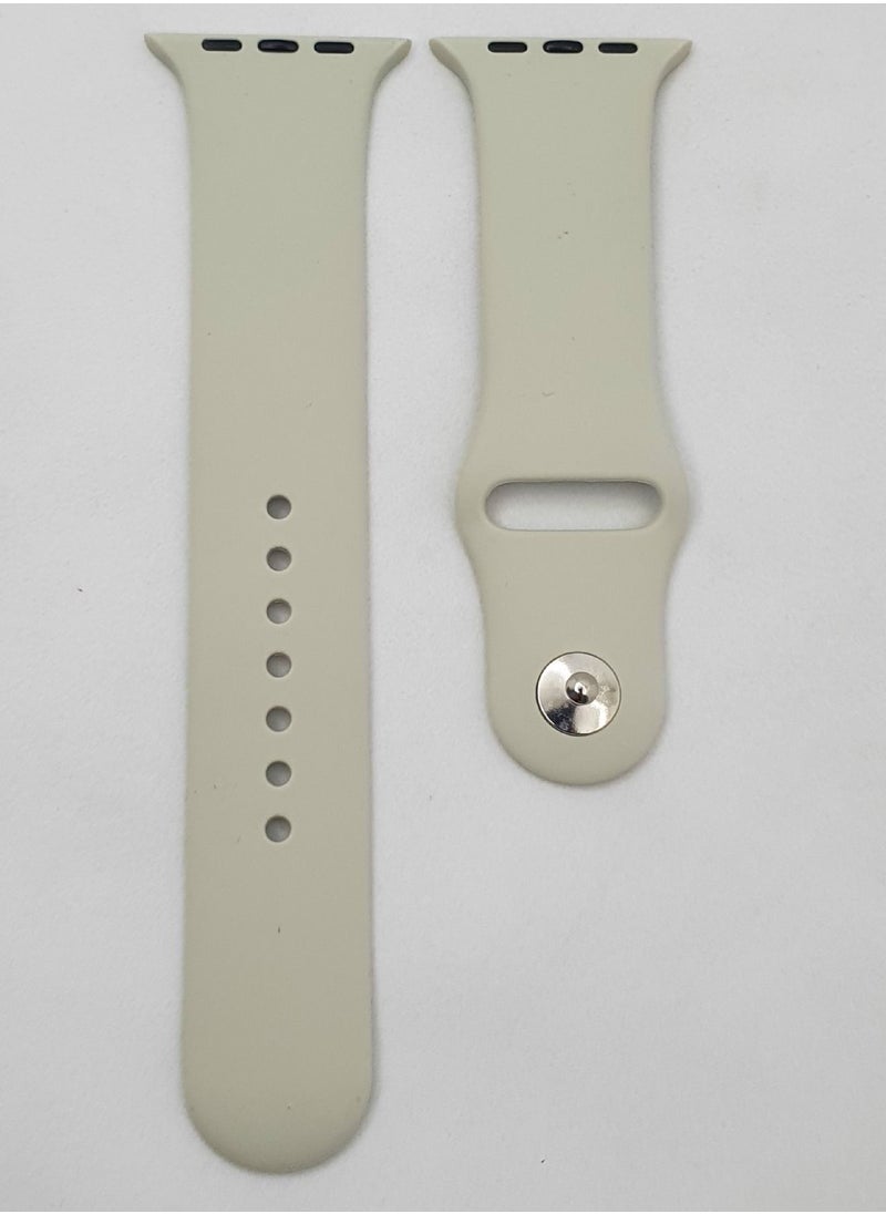 Generic - Silicone Sport Strap Replacement Bands For Apple Watch Series 7 (45mm) - Off-White - Image 1
