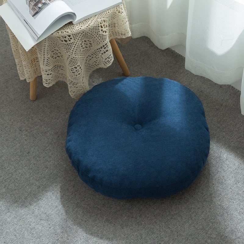 Simple Japanese Style Futon Thickened Cushion Round Cotton And Linen Cushion Tatami Cushion Home Balcony Bay Window Cushion - Image 1