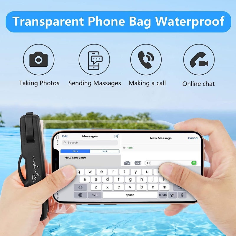 Rynapac Waterproof Phone Pouch Bag - 7.5in Waterproof Phone Case for Beach Travel Must Haves, IPX8 Dry Bag with Lanyard for iPhone 16 15 Pro Max Galaxy S24+ S23 Pixel 8a, Cruise Essentials - Image 4
