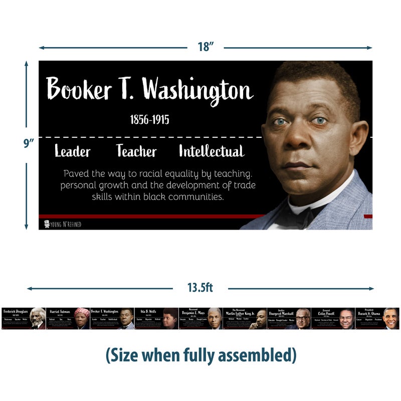 Young N Refined Black Heroes Poster bulletin board set, 9 charts pack Glossy Paper (9"x19") Young N Refined - Image 3