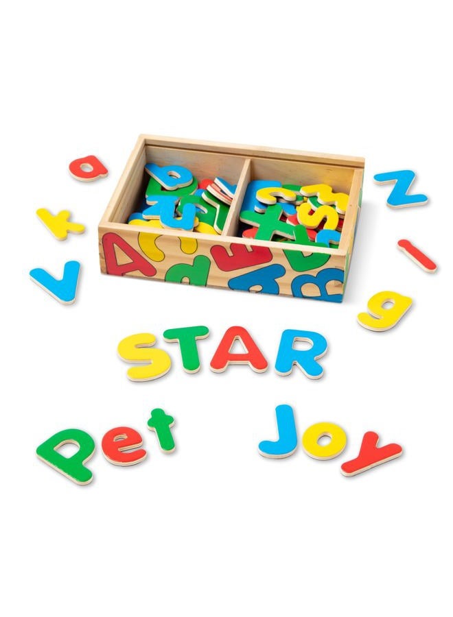 Melissa & Doug Magnetic Wooden Alphabet – 52 Uppercase and Lowercase Magnetic Letters in a Sturdy Storage Case – Educational Literacy Toy for Kids Ages 3+ | MD448 - Image 1
