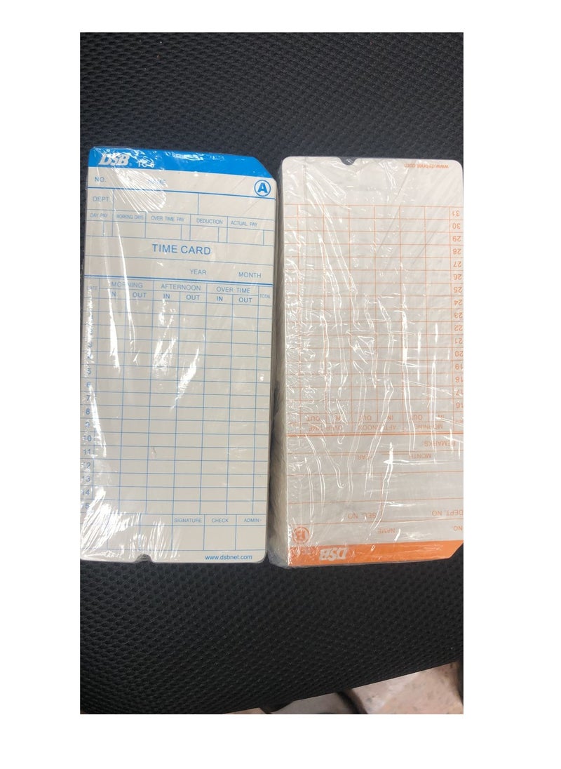 DSB - DSB 100PCS Time Cards Time Cards Monthly Time Clock Cards for Employee Payroll Recorder for Time Clock - Image 1