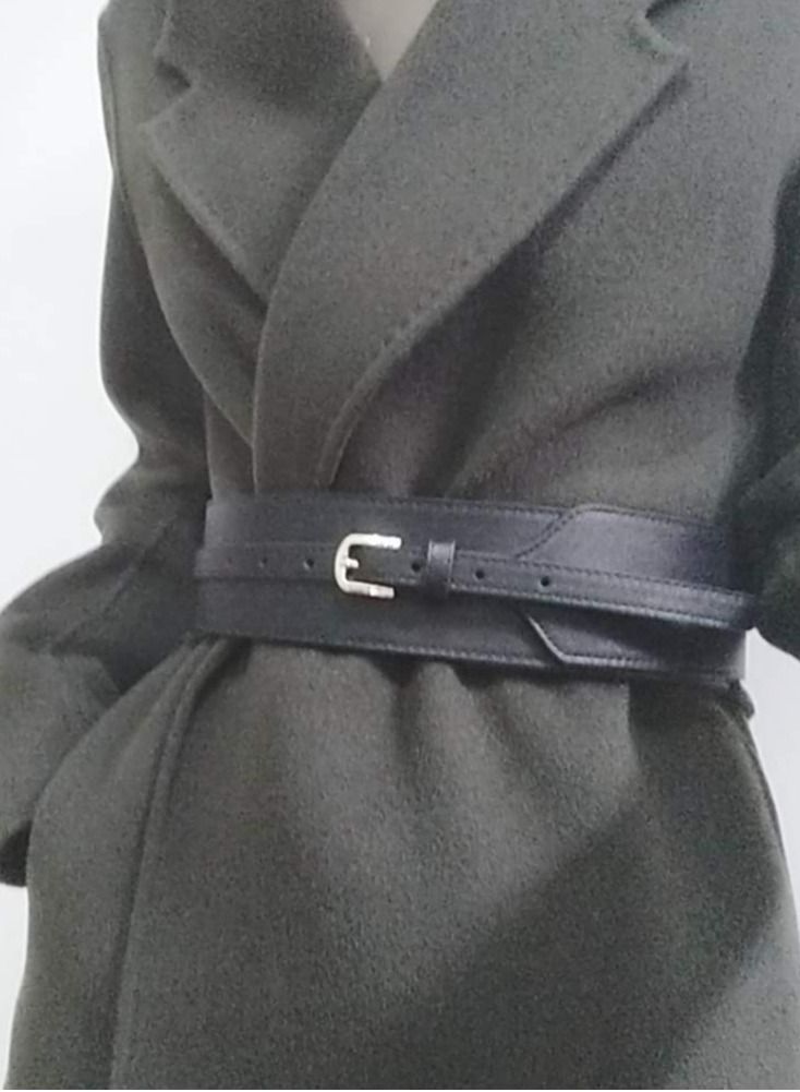 سيوسي Women Belt, PU Leather Wide Knotted Belt Simple and Versatile Waist Seal Adjustable Perforated Dress Girdle for Wedding Festival Shaping (2, Black Brown) - Image 4