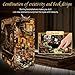 STRUCWOOD DIY Book Nook Kit Pirate 3D Wooden Miniature Puzzles with LED Light Dollhouse Model Craft Kits for Adults Bookshelf Insert Decor Gifts for Adults New World Ship SQ36 - Image 4
