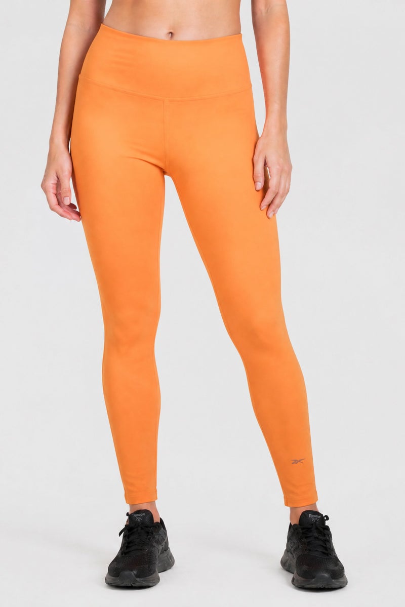 Reebok Women Sportswear Fit Training 7/8 Tights, Orange - Image 1