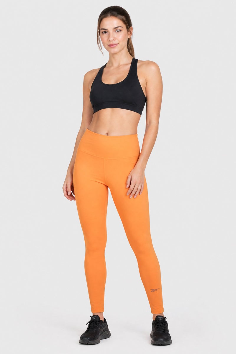 Reebok Women Sportswear Fit Training 7/8 Tights, Orange - Image 2