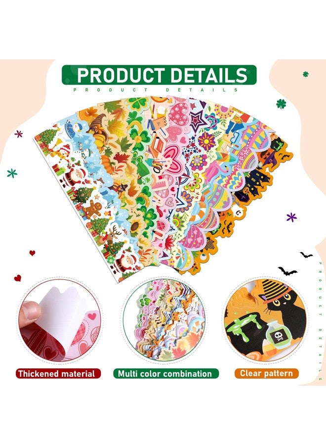 جيي حدود لوحة إعلانات العطلات من Geyee، 240 قطعة، بطول 236 قدمًا، حواف متعرجة بألوان قوس قزح، ديكورات حدود الإعلانات الكبيرة للفصول الدراسية والعودة إلى المدرسة (لطيفة) - Image 3