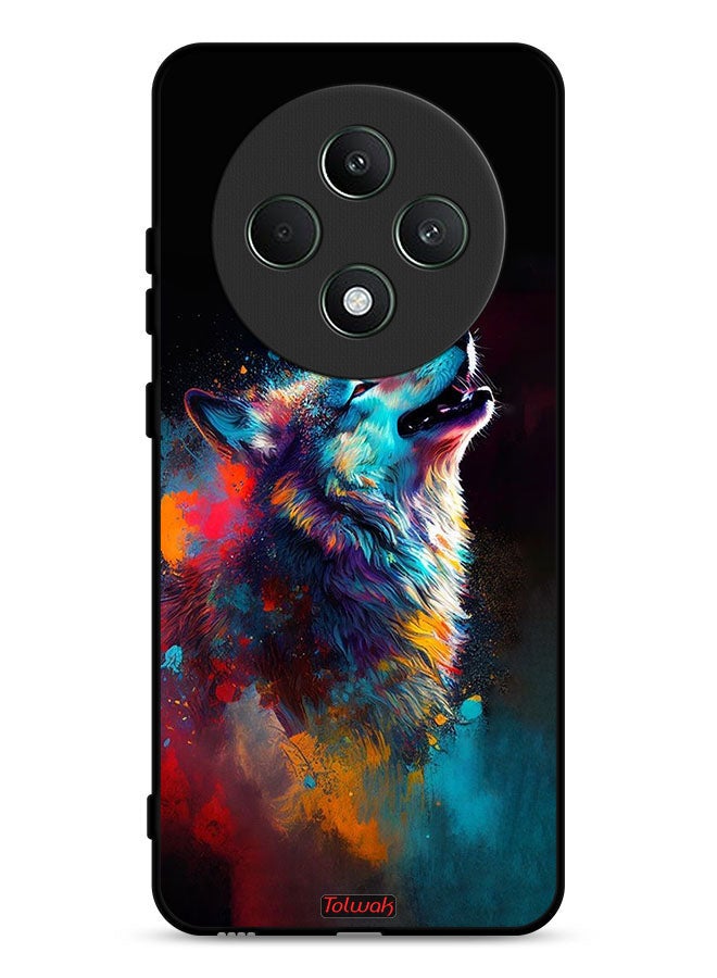 Tolwak Oppo Reno12 F 5G Protective Case Cover Wolf Colorful Art - Image 1