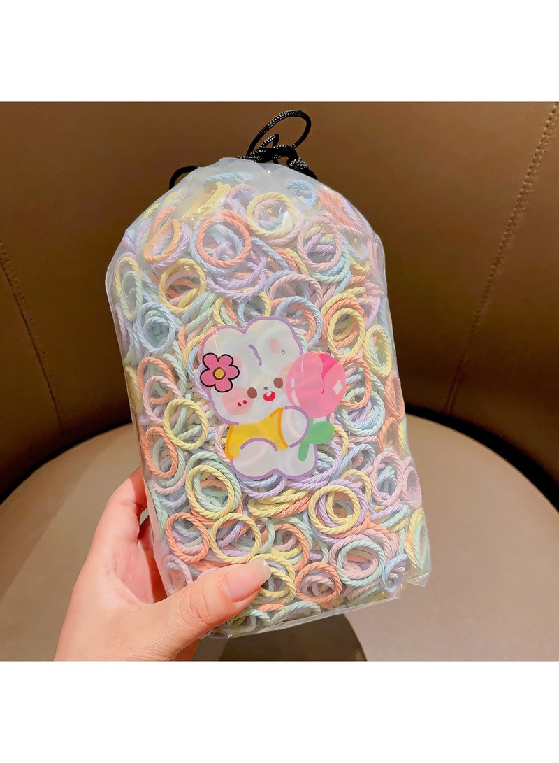 300-Piece Colorful Hair Elastics for Kids - Soft, No Damage Elastic Bands, Pastel Hair Ties for Pigtails, Ponytails, and Braids, Hair Accessories for Girls - Image 1