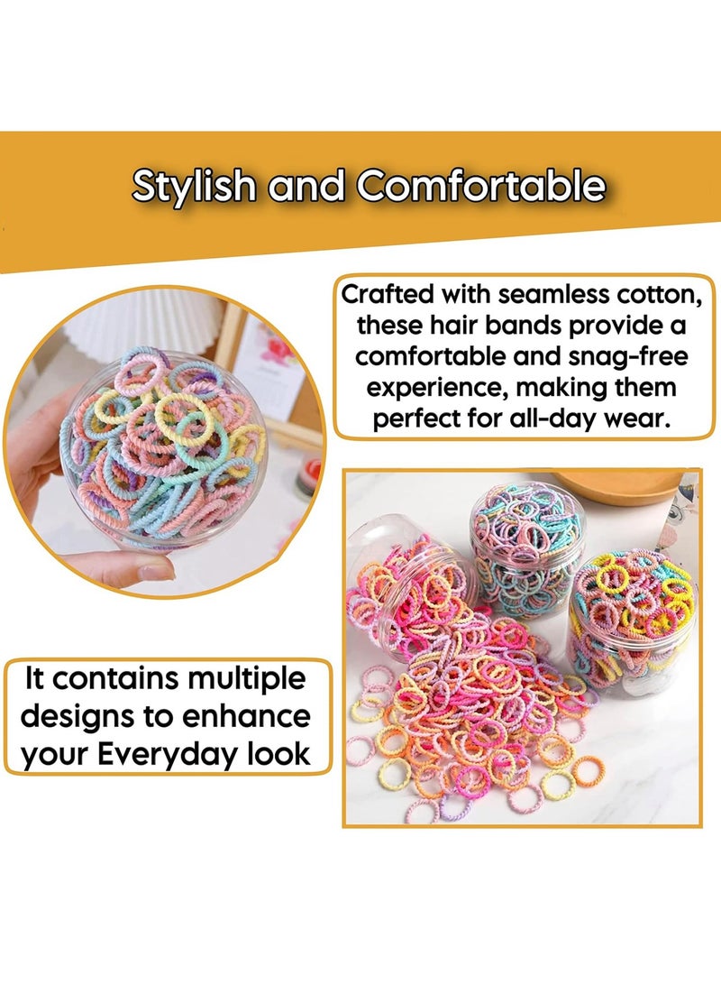 300-Piece Colorful Hair Elastics for Kids - Soft, No Damage Elastic Bands, Pastel Hair Ties for Pigtails, Ponytails, and Braids, Hair Accessories for Girls - Image 2