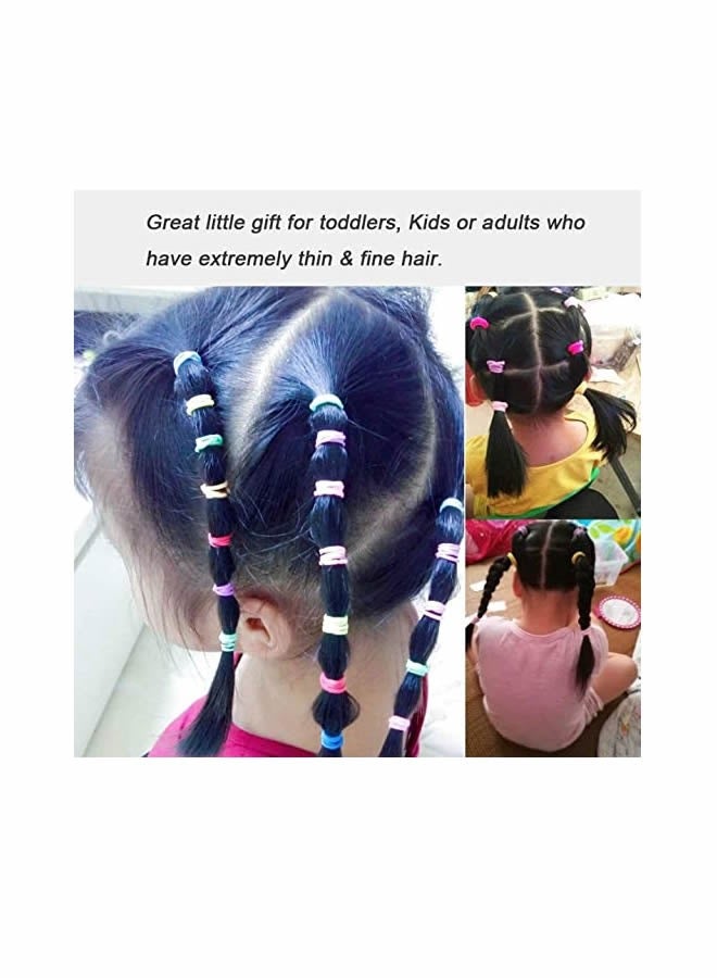 300-Piece Colorful Hair Elastics for Kids - Soft, No Damage Elastic Bands, Pastel Hair Ties for Pigtails, Ponytails, and Braids, Hair Accessories for Girls - Image 5