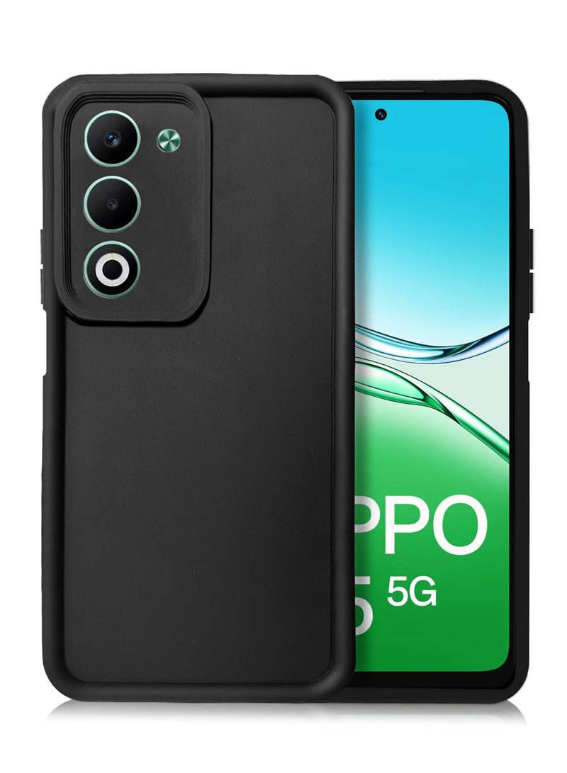 دبليو تيك غطاء حماية كامل من السيليكون السائل الناعم Oppo A5 5G 2025 مع حواف مرتفعة وحماية للكاميرا (MCRPSN) - أسود - Image 1