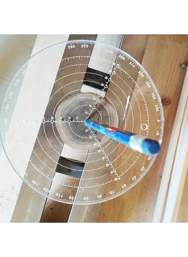 2pcs Transparent Acrylic Circular Center Finder Lathe Compass for Woodworking Turning - Image 5