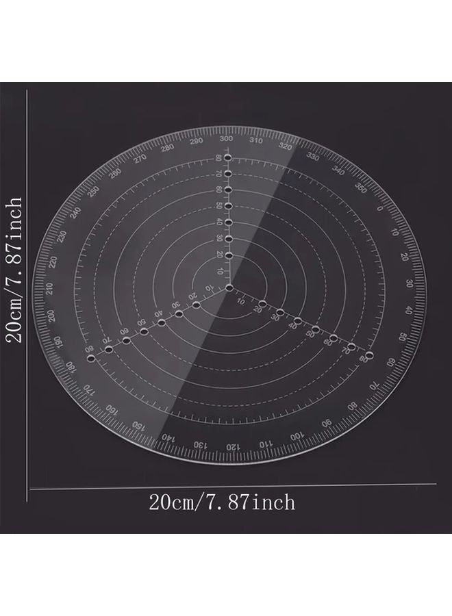 2pcs Transparent Acrylic Circular Center Finder Lathe Compass for Woodworking Turning - Image 3