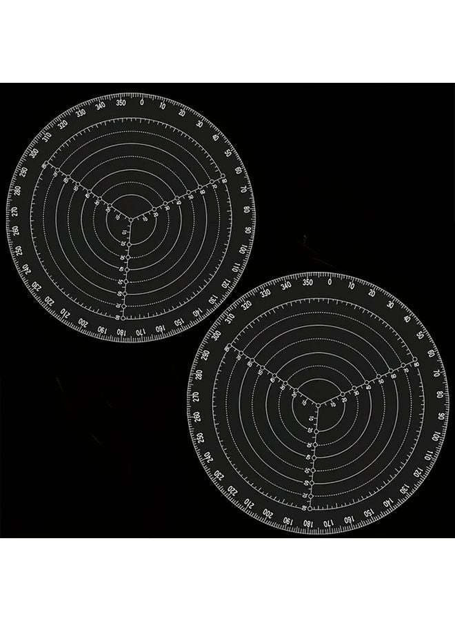 2pcs Transparent Acrylic Circular Center Finder Lathe Compass for Woodworking Turning - Image 1