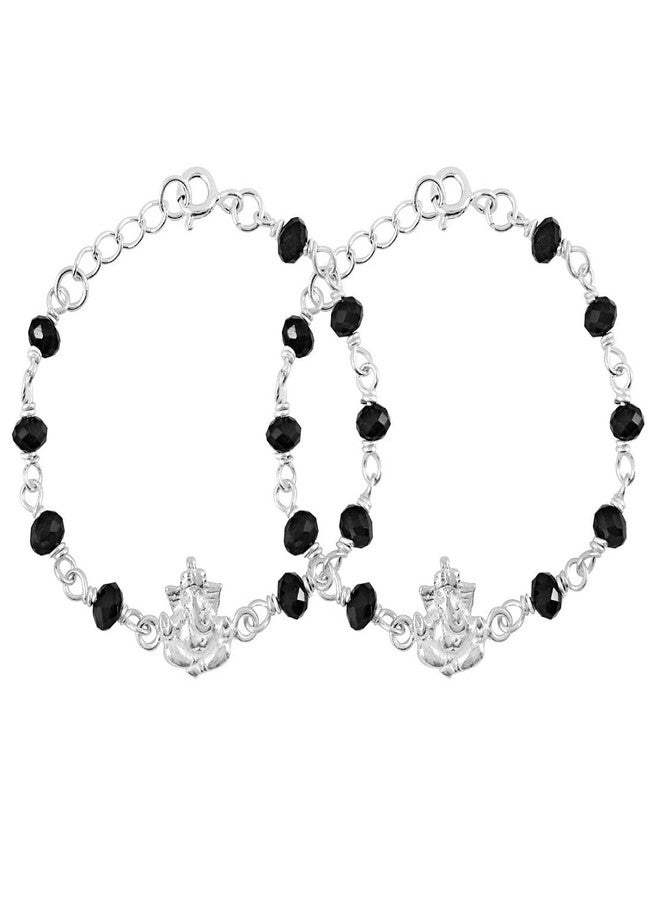 Parnika MJ 925 Divine Baby Nazariya (Kids Bracelet) in Pure 92.5 Sterling Silver for Kids - One Pair | Chandi Nazarbattu | Silver Ponchi | (Ganeshji) - Image 5