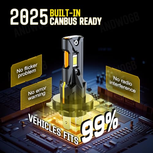 ANDWOGB Lights Compatible for Mitsubishi Outlander Light Bulbs High Low Beam for Off Road, Years: 2014 2015 2016 2017 2018 2019 2020 2021 2022, Pack of 4 - Image 3