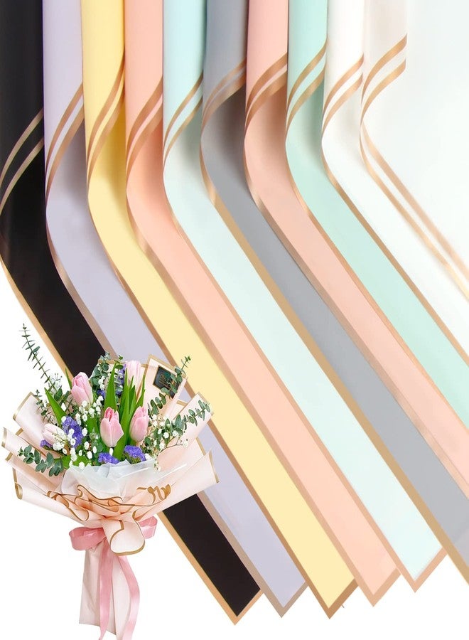 FOIMAS 20 Sheets Flower Wrapping Paper,Waterproof Florist Bouquet Wrapping Paper Supplies for Floral Gift Packaging Craft Supply,10 Colors - Image 1