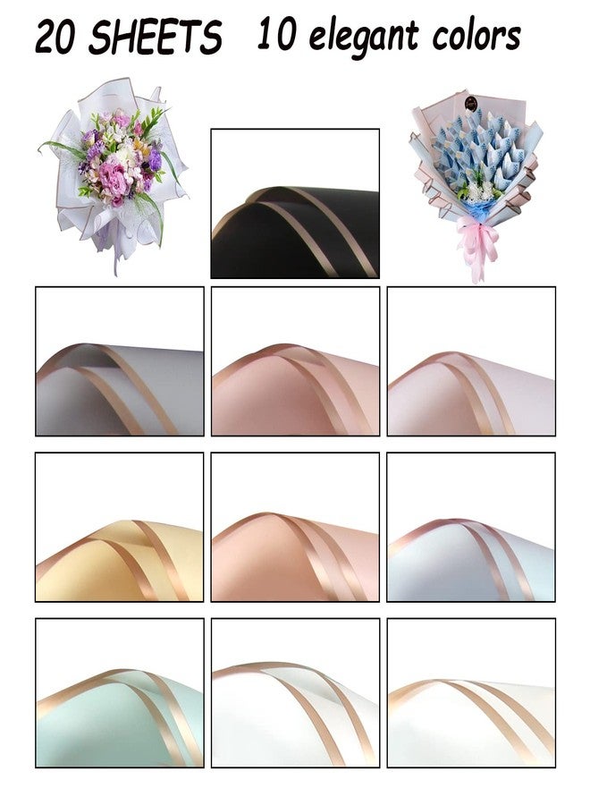 FOIMAS 20 Sheets Flower Wrapping Paper,Waterproof Florist Bouquet Wrapping Paper Supplies for Floral Gift Packaging Craft Supply,10 Colors - Image 2