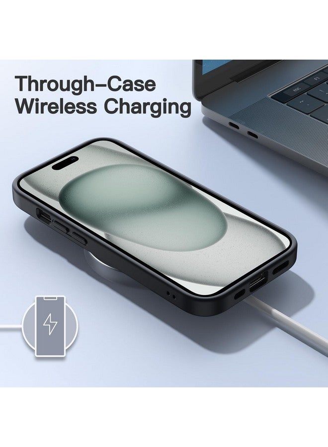 JETech Matte Case for iPhone 15 6.1-Inch, Shockproof Military Grade Drop Protection, Frosted Translucent Back Phone Cover, Anti-Fingerprint (Black) - Image 4