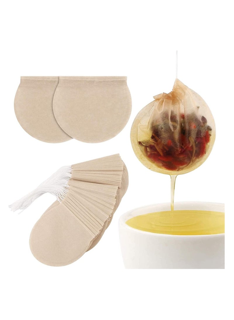 Excefore Tea Bags, 300PCS Disposable Empty Tea Bags Tea Infuser Drawstring Teabags Natural Material Tea Bags for Loose Leaf Herbs Teas  - Image 1