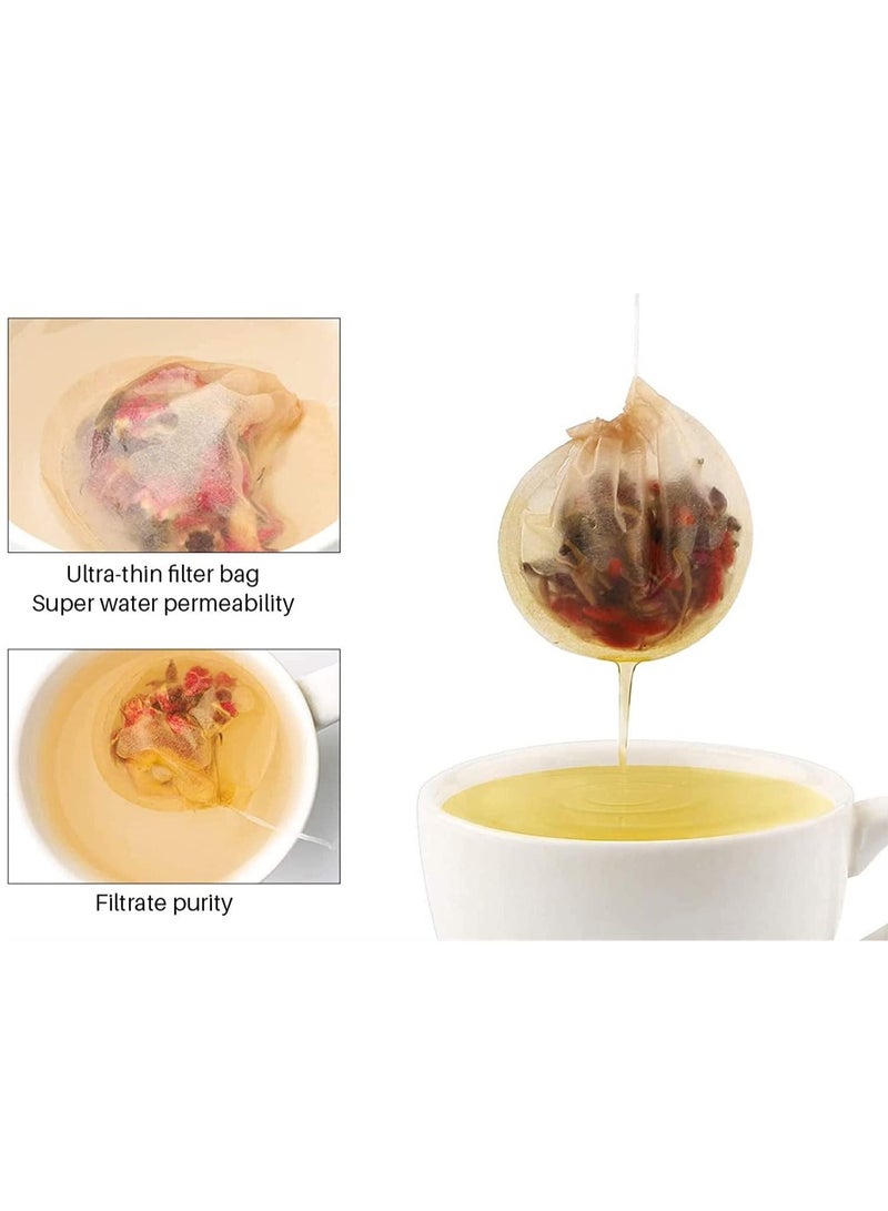Excefore Tea Bags, 300PCS Disposable Empty Tea Bags Tea Infuser Drawstring Teabags Natural Material Tea Bags for Loose Leaf Herbs Teas  - Image 3