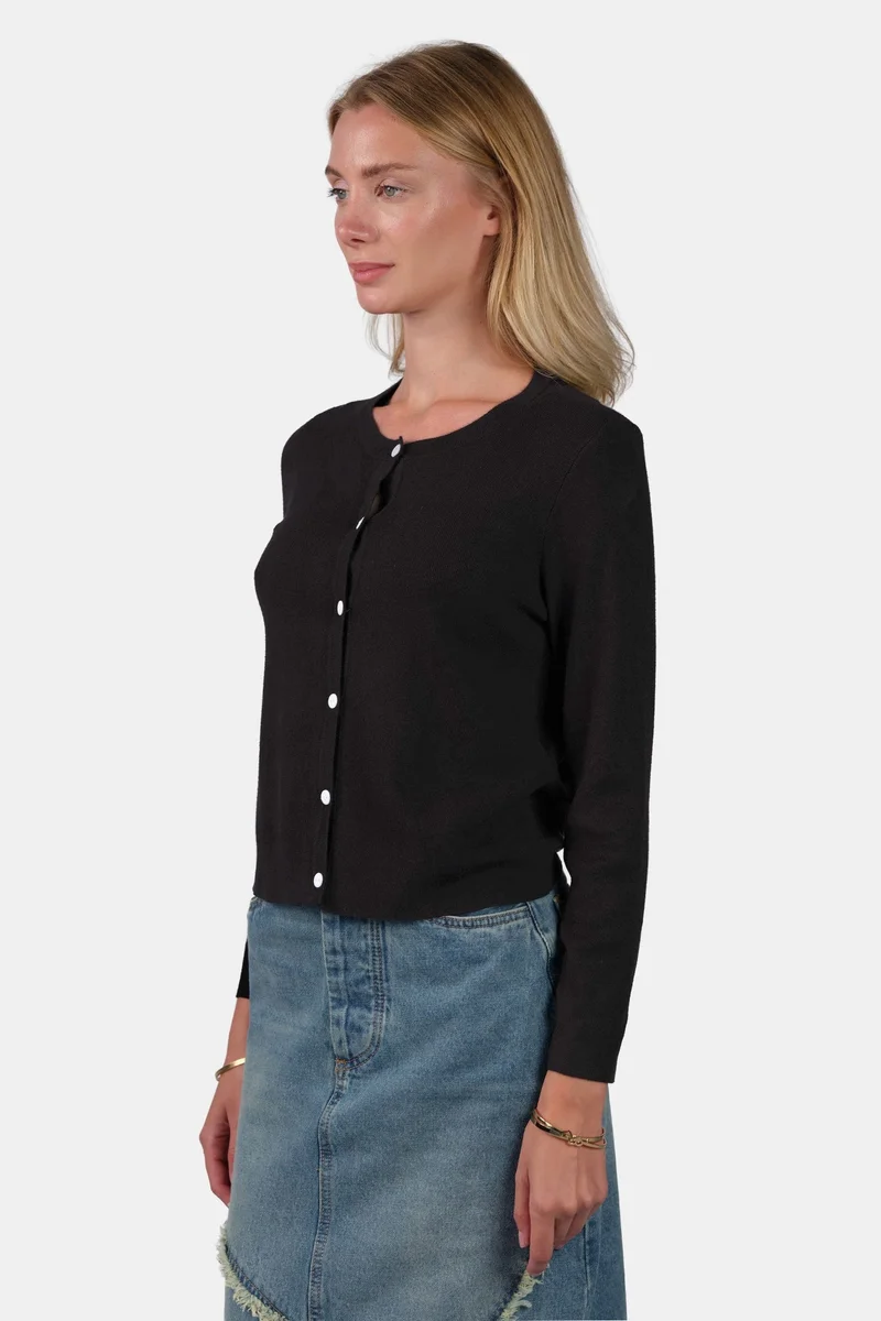 Virgio  Self Design Viscose Button Down Knit Cardigan for Women for Women | Best Price UAE