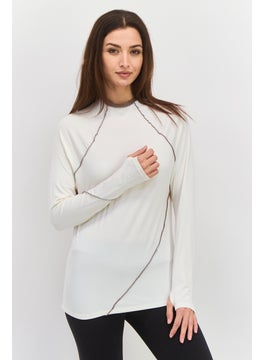 Women Sportswear Fit Long Sleeves Training Top, Off White