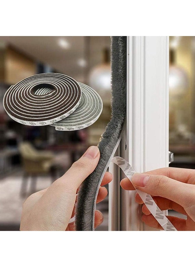 YelaJoy Weather Stripping Door Seal Brush Felt Pile Weather Stripping for Doors,Self Adhesive Draft Blocker, Dust Stopper Sliding Door Seal Winter,9mm Wide x 9mm Thick,32ft  - Image 1