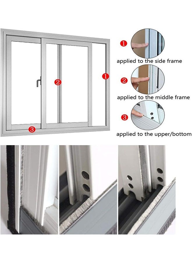 YelaJoy Weather Stripping Door Seal Brush Felt Pile Weather Stripping for Doors,Self Adhesive Draft Blocker, Dust Stopper Sliding Door Seal Winter,9mm Wide x 9mm Thick,32ft  - Image 5