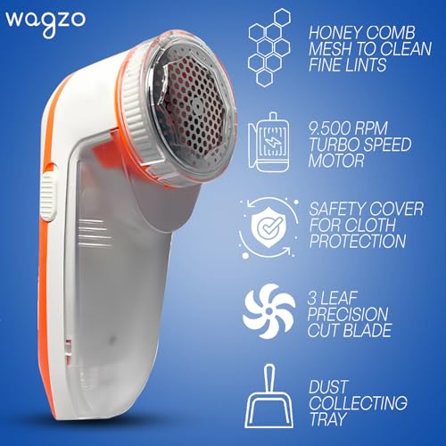 Wagzo Nova lint Remover for Clothes, Fabric Brush, for Woolen Sweaters, Clothes, Shirts, Jackets, Burr Remover, Pill Remover from Carpets, Curtains. - Image 2