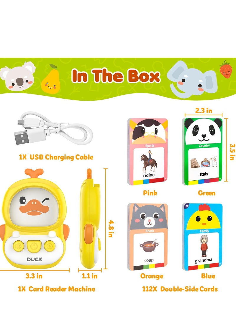 SYOSI Talking Flash Cards,Toddler Toys for 2 3 4 5 Year Old Boys and Girls, Autism Sensory Toys for Autistic Children, Learning Montessori Toys, Speech Therapy Toys, 224 Sight Words Talking Flash Cards - Image 5