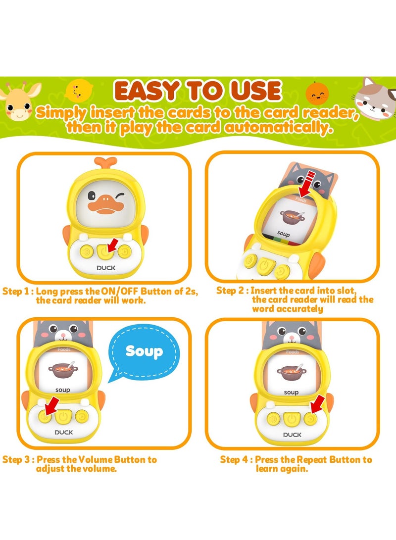 SYOSI Talking Flash Cards,Toddler Toys for 2 3 4 5 Year Old Boys and Girls, Autism Sensory Toys for Autistic Children, Learning Montessori Toys, Speech Therapy Toys, 224 Sight Words Talking Flash Cards - Image 3