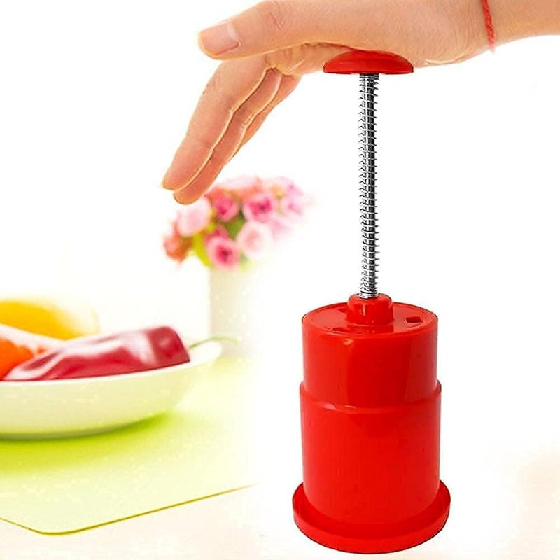 LUCC1N Hand Press Onion Chopper New Mini Handy Stainless Steel and Plastic Manual Hand Press Onion Vegetable Chopper Quick Cutter Salad Tomato Potato CutterMulti Pack of 1 - Image 3