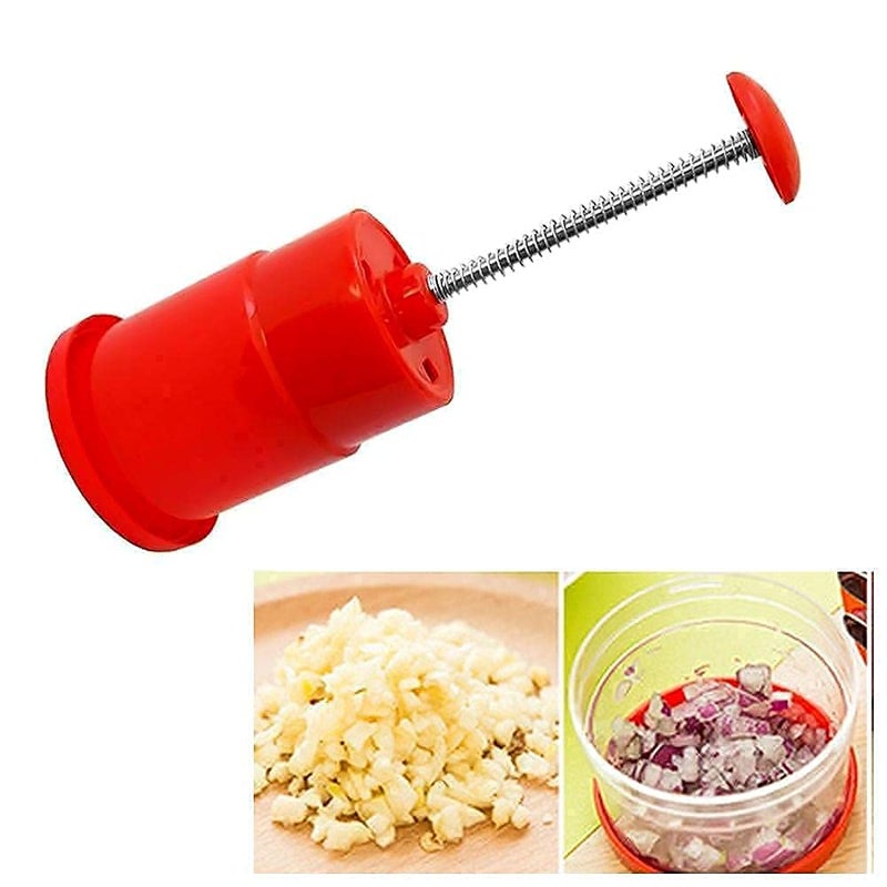 LUCC1N Hand Press Onion Chopper New Mini Handy Stainless Steel and Plastic Manual Hand Press Onion Vegetable Chopper Quick Cutter Salad Tomato Potato CutterMulti Pack of 1 - Image 2