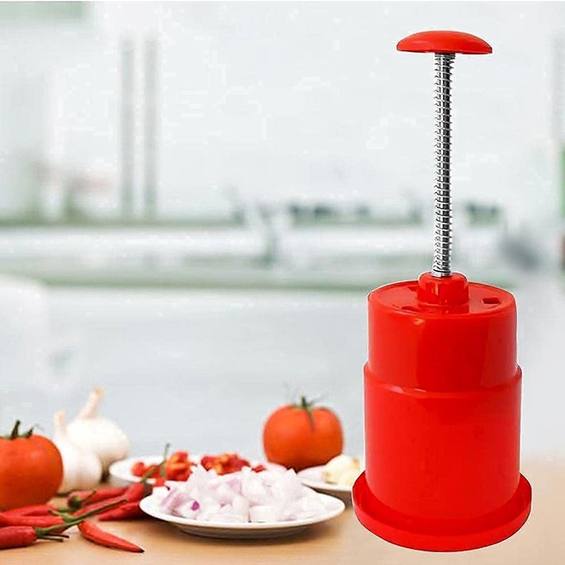 LUCC1N Hand Press Onion Chopper New Mini Handy Stainless Steel and Plastic Manual Hand Press Onion Vegetable Chopper Quick Cutter Salad Tomato Potato CutterMulti Pack of 1 - Image 4