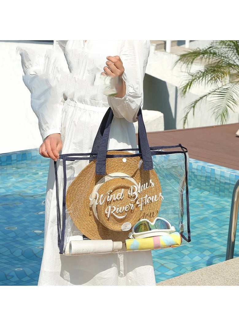 جست كواليتي قطعة واحدة باللون الأحمر من حقيبة السفر الشفافة المحمولة، حقيبة حمل ذات سعة كبيرة، مناسبة للسباحة والشاطئ والسفر والتدريب الرياضي والاستخدام اليومي - Image 3