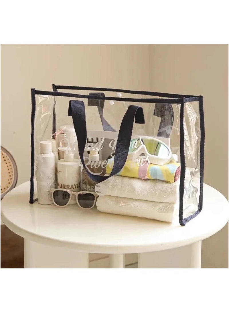 جست كواليتي قطعة واحدة باللون الأحمر من حقيبة السفر الشفافة المحمولة، حقيبة حمل ذات سعة كبيرة، مناسبة للسباحة والشاطئ والسفر والتدريب الرياضي والاستخدام اليومي - Image 4