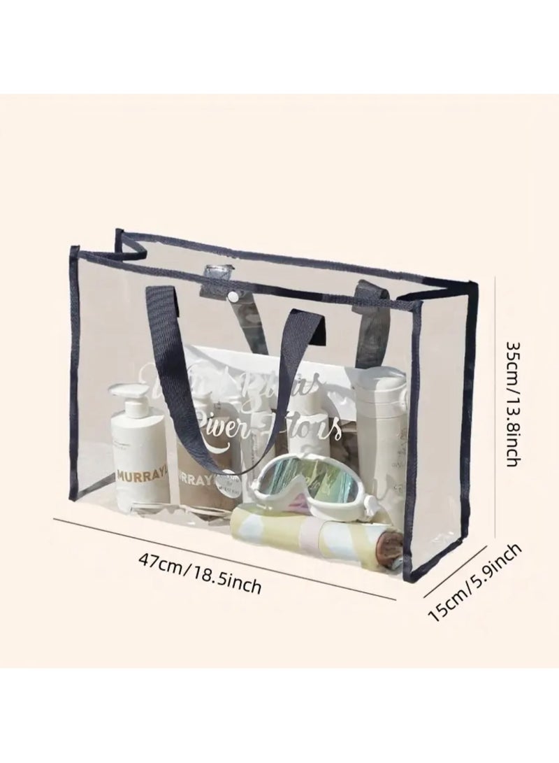 جست كواليتي قطعة واحدة باللون الأحمر من حقيبة السفر الشفافة المحمولة، حقيبة حمل ذات سعة كبيرة، مناسبة للسباحة والشاطئ والسفر والتدريب الرياضي والاستخدام اليومي - Image 5