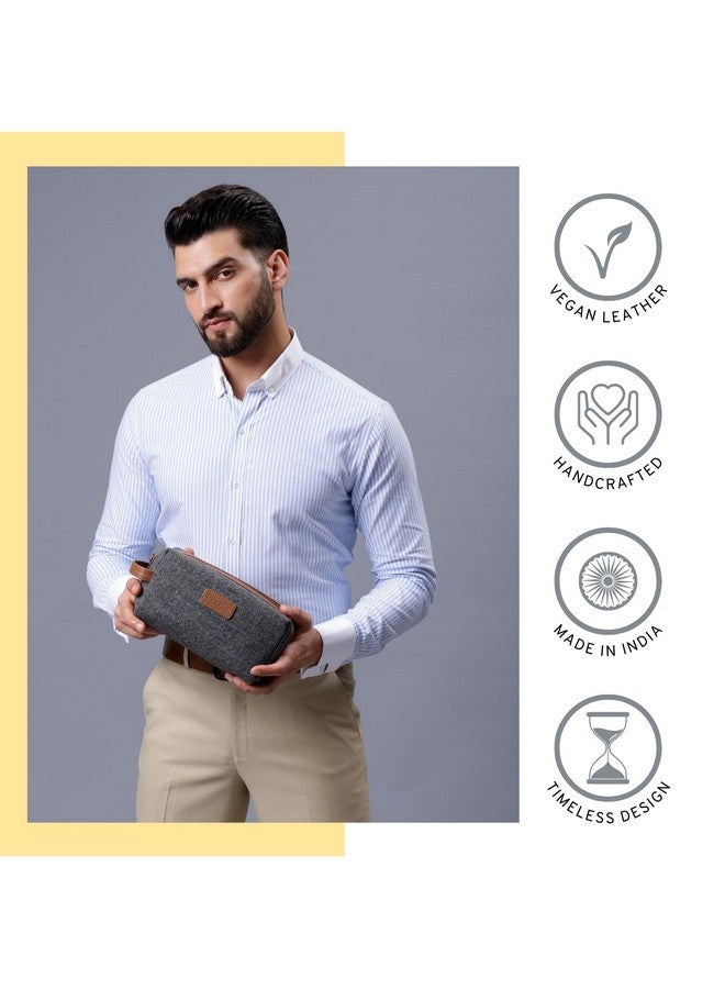 Hamelin Toiletry Bag Shaving Kit Organiser | Travel Friendly Shaving & Makeup Pouch | Toiletry Kit for Men and Women | Dopp Kit | All in One Stylish Organizer for Beauty Essentials | Toiletry Case - Image 3