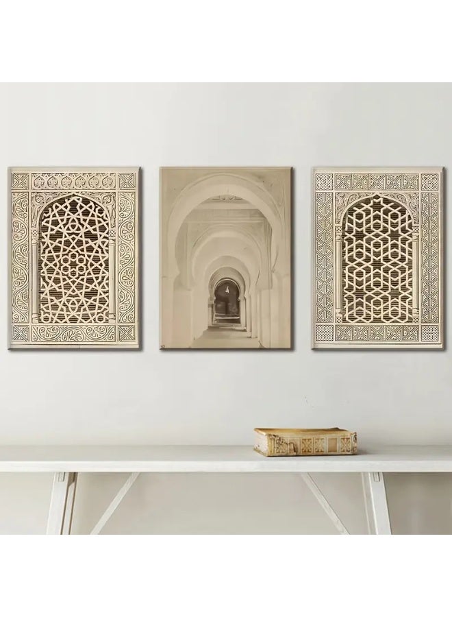 SKT Shiketro Set Of 3 Framed Canvas Wall Arts Stretched Over Wooden Frame Paintings for Home Living Room Office Decor - Image 4