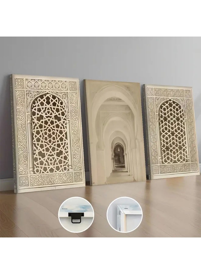 SKT Shiketro Set Of 3 Framed Canvas Wall Arts Stretched Over Wooden Frame Paintings for Home Living Room Office Decor - Image 3