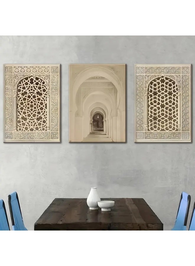 SKT Shiketro Set Of 3 Framed Canvas Wall Arts Stretched Over Wooden Frame Paintings for Home Living Room Office Decor - Image 1