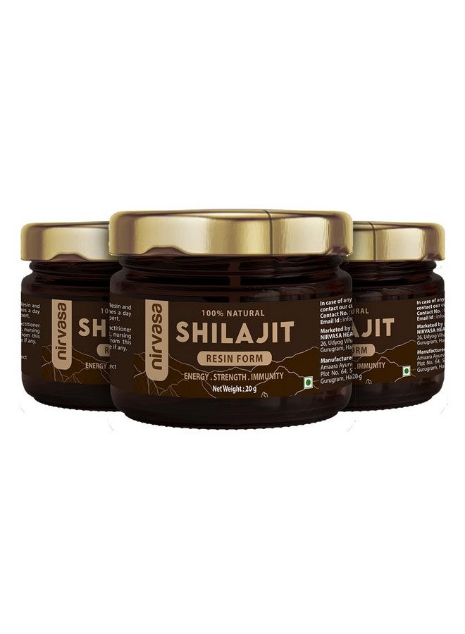 Nirvasa Pure Original Himalayan Shilajit/Shilajeet Resin 20g | Improve Strength & stamina for men & women | Stronger Than Pills & Capsules (Pack of 3) - Image 1