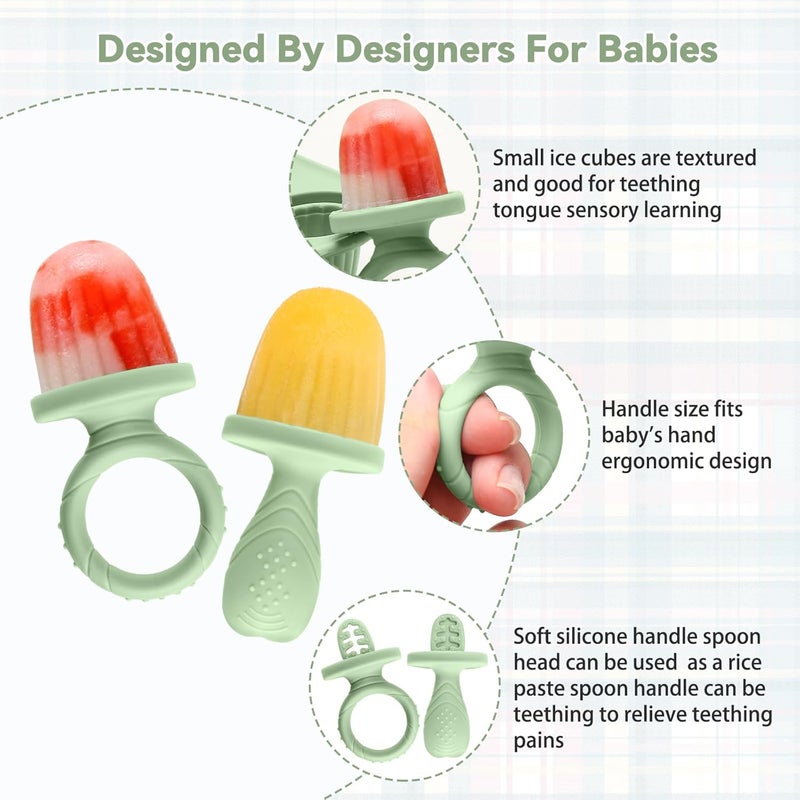 mislili Silicone Toddlers Popsicle Molds with Sticks, Mini Popsicles Molds for Baby Breastmilk Popsicle Molds for Teething Relief, Frozen Treats Maker Popsicle Maker Ice Pop Mold for Babies Kids - Image 5